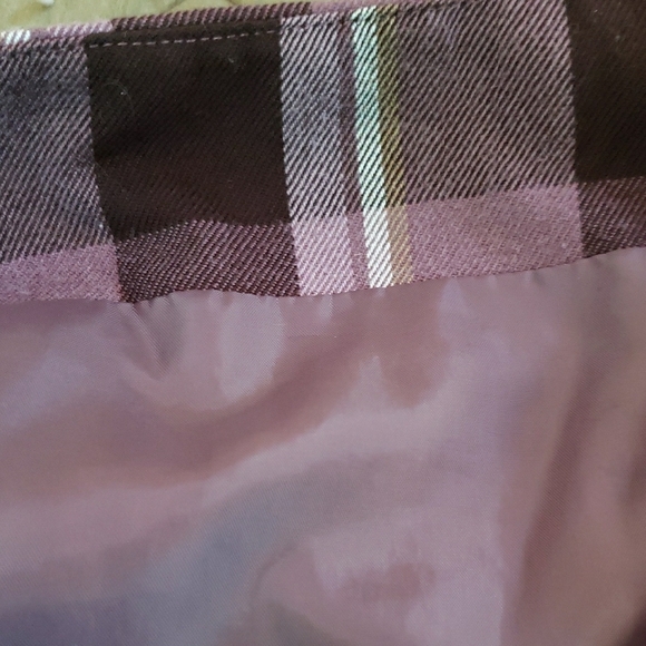 Purple and White Plaid Midi Vintage Straight Skirt for Casual Occasions - Picture 5 of 6